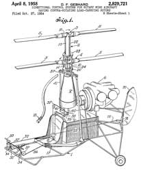 2829721
                      Directional control system for rotary wing
                      aircraft having contra-rotating load-carrying
                      rotors, David F Gebhard, Gyrodyne, 1958-04-08