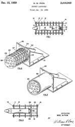 2916969 Rocket launcher, Noel W Pion, North
                  American Aviation,1959-12-15, - very low cost,
                  disposable & integrated shipping container.
                  cardboard? - for FFAR