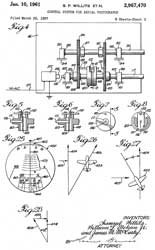 2967470
                              Control system for aerial photography,
                              Samuel P Willits, Jr William L Mohan,
                              James M Mccarty, Chicago Aerial Ind,
                              1961-01-10