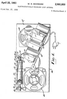 981950
                  Electrostatically-shielded loop antenna, William S
                  Skidmore, RCA, 1961-04-2