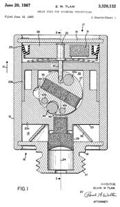 3326132 Delay fuze for spinning projectiles,
                  Elvin W Tlam, Honeywell, App: 1965-06-16