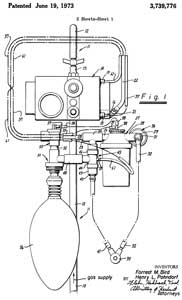 3739776
                      Fail-safe breathing circuit and valve assembly for
                      use therewith, F Bird, H Pohndorf, 1973-06-19