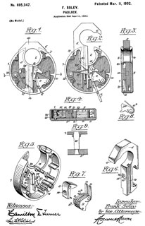 Pancake
                      Lever Padlock Patent 695347