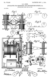 773985 Apparatus
                      for recording and reproducing speech, Elias E
                      Ries, 1904-11-01