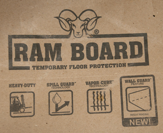 Ram Board used
                  to protect floor